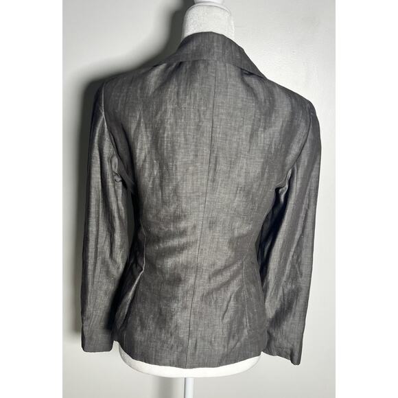 Lafayette 148 Womens Size 6 Wool‎ & Linen Blazer Stretch Single Button Front Tan - Picture 3 of 12